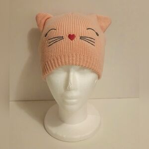 Girl's Kitten Cat Winter Beanie Hat. Pink Size‎ 2T-3T